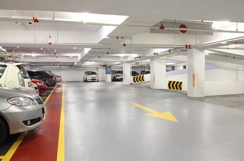 Bright Car Park Decking for Hip New Hotel in KL